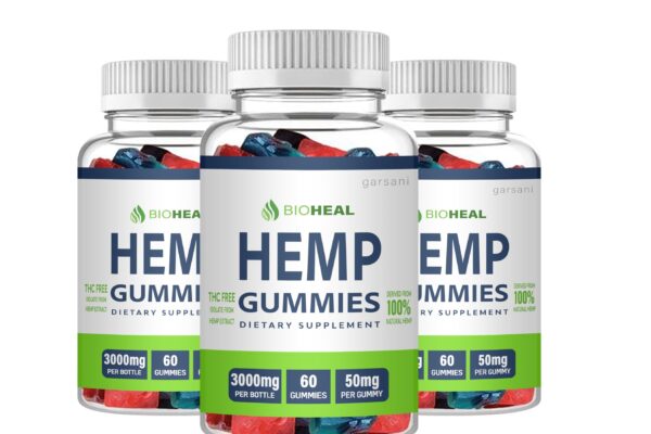 Bioheal CBD Gummies 3000mg Bottle – THC-Free, 100% Natural Hemp Extract Dietary Supplement with 50mg Per Gummy, 60 Gummies per Bottle