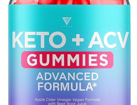 Bottle of Keto ACV with Advanced Formula, featuring apple cider vinegar vegan formula, beetroot juice, and benefits for digestion support, energy boost, and hair and skin health, containing 60 gummies.