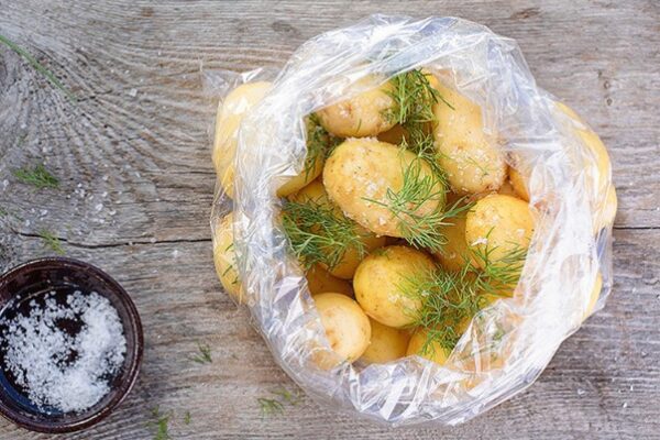 Terinex Microwave Steam Bag With Potatoes In It