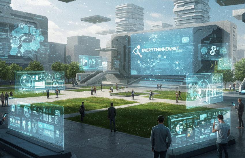 Everythingnew.net homepage showcasing innovation in tech and creativity with vibrant visuals and interactive content