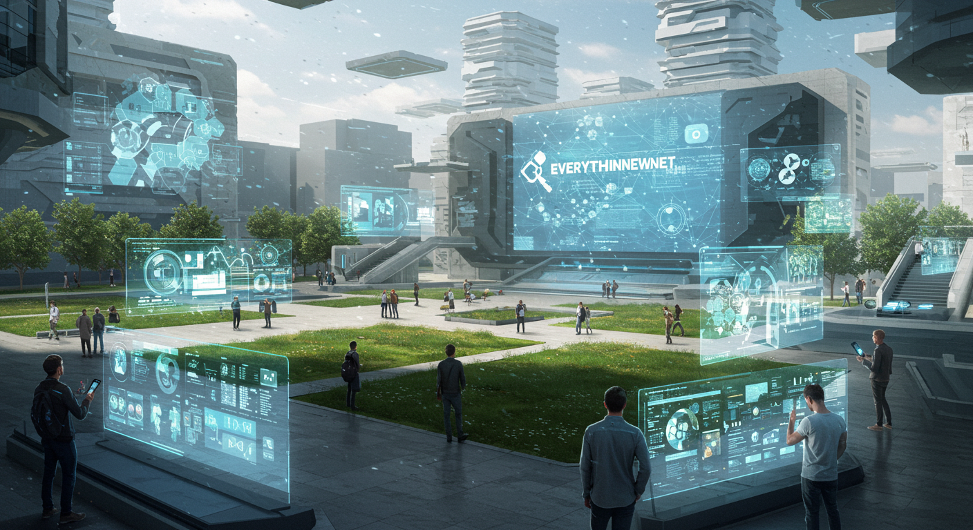 Everythingnew.net homepage showcasing innovation in tech and creativity with vibrant visuals and interactive content