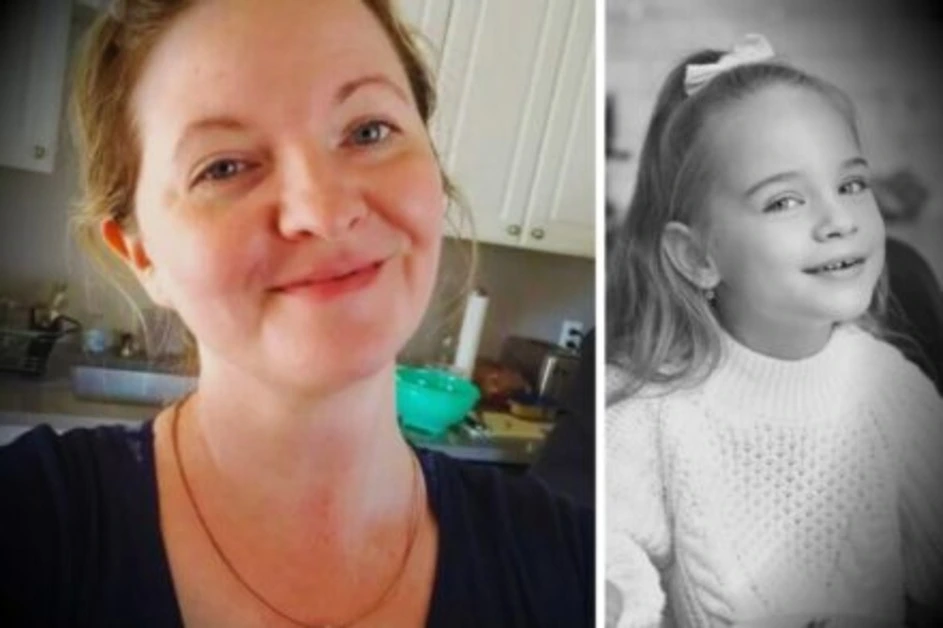 Two images featuring a Tia Hernlen and a Child Trauma, both displaying happy expressions and a close relationship.