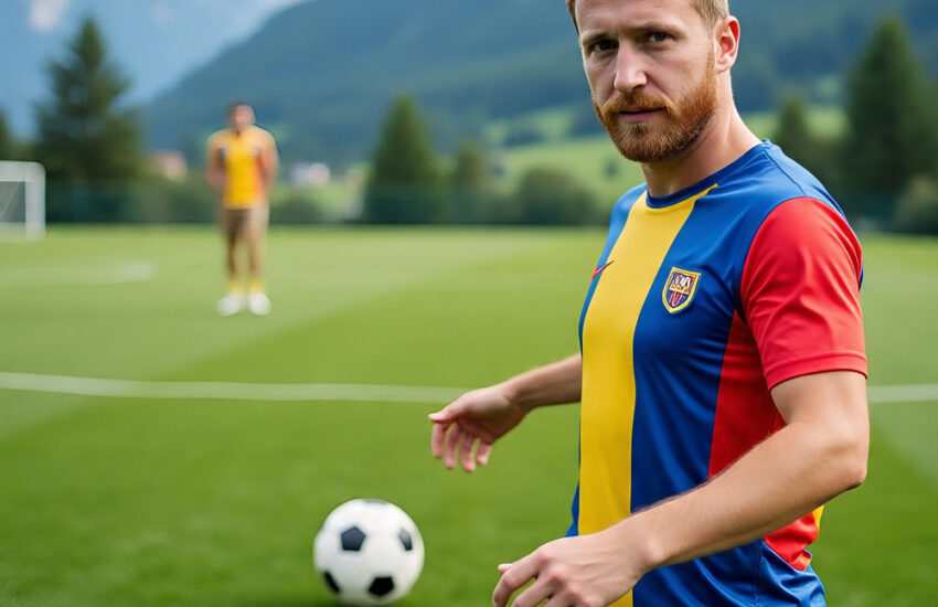 Mathew Thomas Clemence playing football in Austria, reflecting his sports career and artistic interests as Phil Collins’ youngest son.