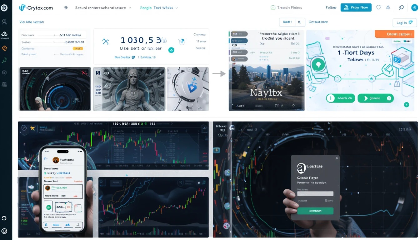 iCryptox Security dashboard showcasing multi-factor authentication, cold wallet storage, AI threat monitoring, and encryption tools on a cryptocurrency trading platform interface.