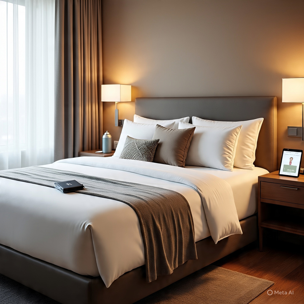 Comfortable hotel room setup showcasing smart Travel Tweaks Hotels and Marriott Bonvoy perks for budget-friendly upgrades.