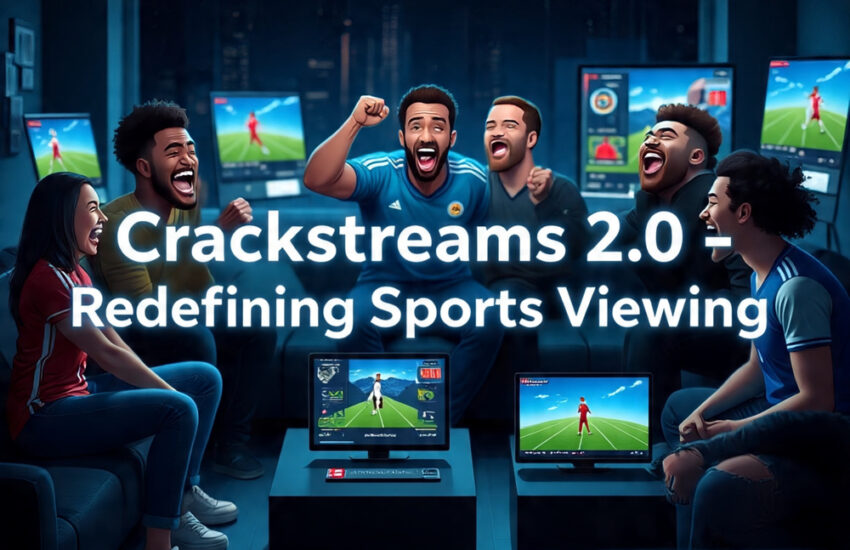 Fans streaming live sports events using Crackstreams 2.0 on multiple devices with real-time updates and high-quality video