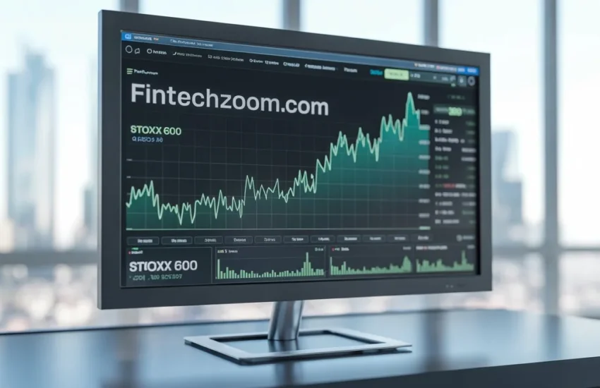 Dashboard interface of FintechZoom.com showcasing real-time Stoxx 600 market data and investment tools for informed decision-making