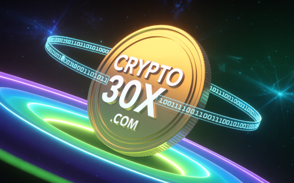 Crypto30x.com dashboard showcasing real-time crypto trading tools, user-friendly interface, and market trend analytics.